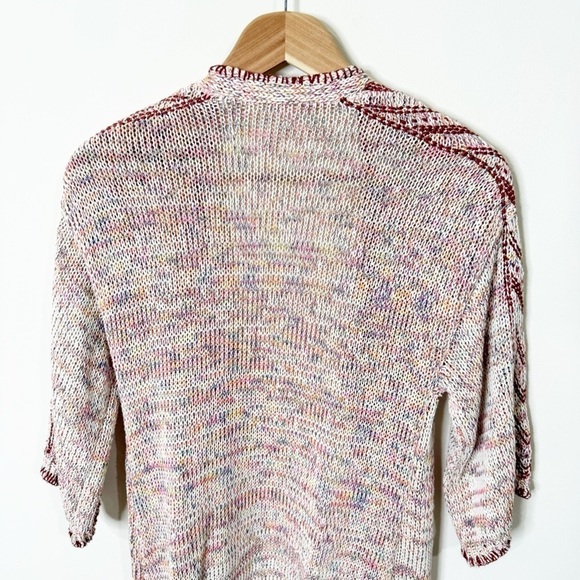 Soft Surroundings Multicolor Knit Embroidered Ochoa Open Cardigan Medium Petite - Picture 6 of 7
